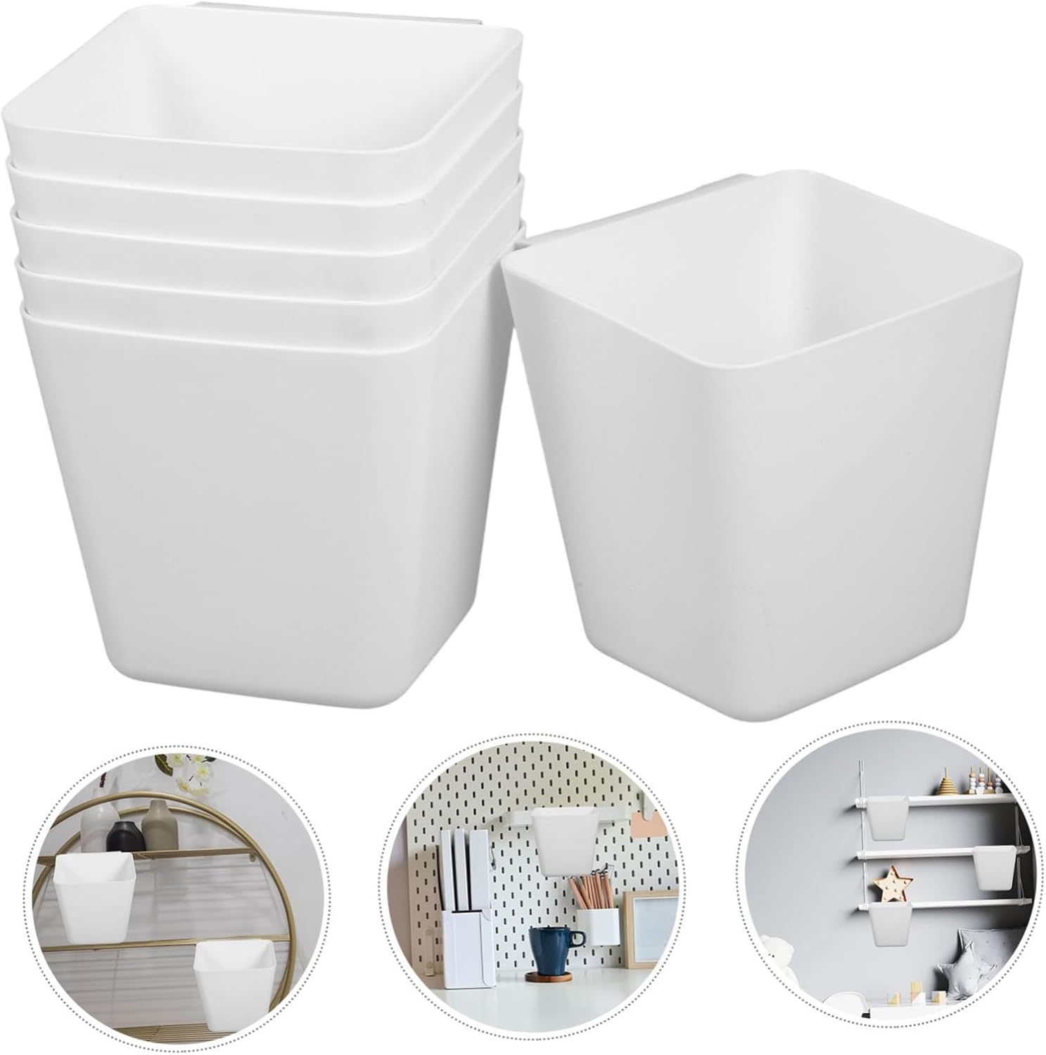 Cabilock 18pcs Rolling Cart Hanging Bucket Salon Cart Hanging Cup Tattooing Storage Box Garbage Bin