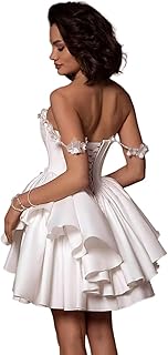 Simple Short Wedding Dresses for Bride 2025 Satin Mini Bridal Dress Princess Beach Boho Wedding Gown