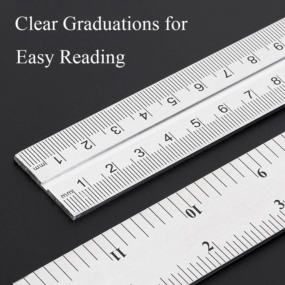 Combination Square Stainless Steel Multi-Function Carpentry Square Clear Scale Easy to Read(600mm/23.62")