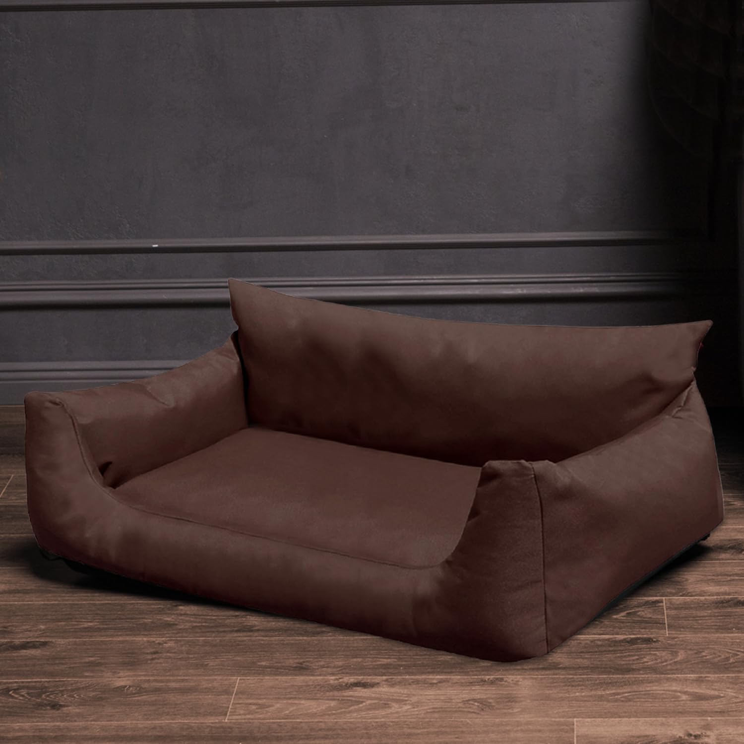 tierlando® NEMO Hundebett aus robustem Oxford 600D, Hundesofa mit herausnehmbarer Komfort-Matratze und waschbarem Bezug, für kleine & mittelgroße Hunde Größe: 65x50cm | Farbe: 01 Braun