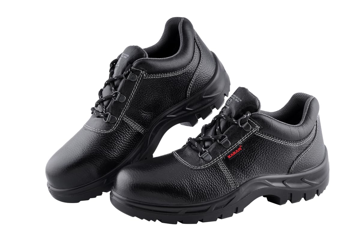 Karam FS055 Black Leather Safety Shoes for Men | Single Density | Steel Toe | Antistatic, Antislip, Oil & Heat Resistant | Size-05 (B0CC598X24) Amazon Price History, Amazon Price Tracker