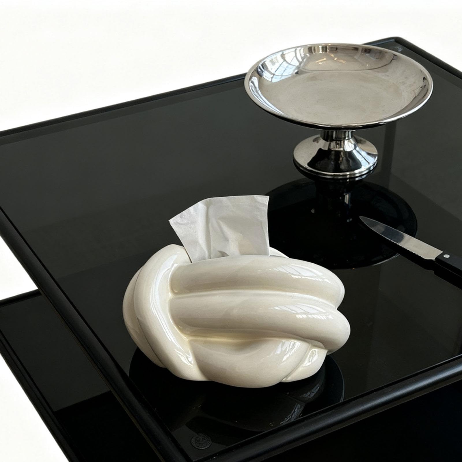 Copri Scatola per Fazzoletti, Pratico Elemento Decorativo per La Casa, Porta Fazzoletti per Il Viso, Porta Fazzoletti per Toeletta, Da Appoggio, Bianco