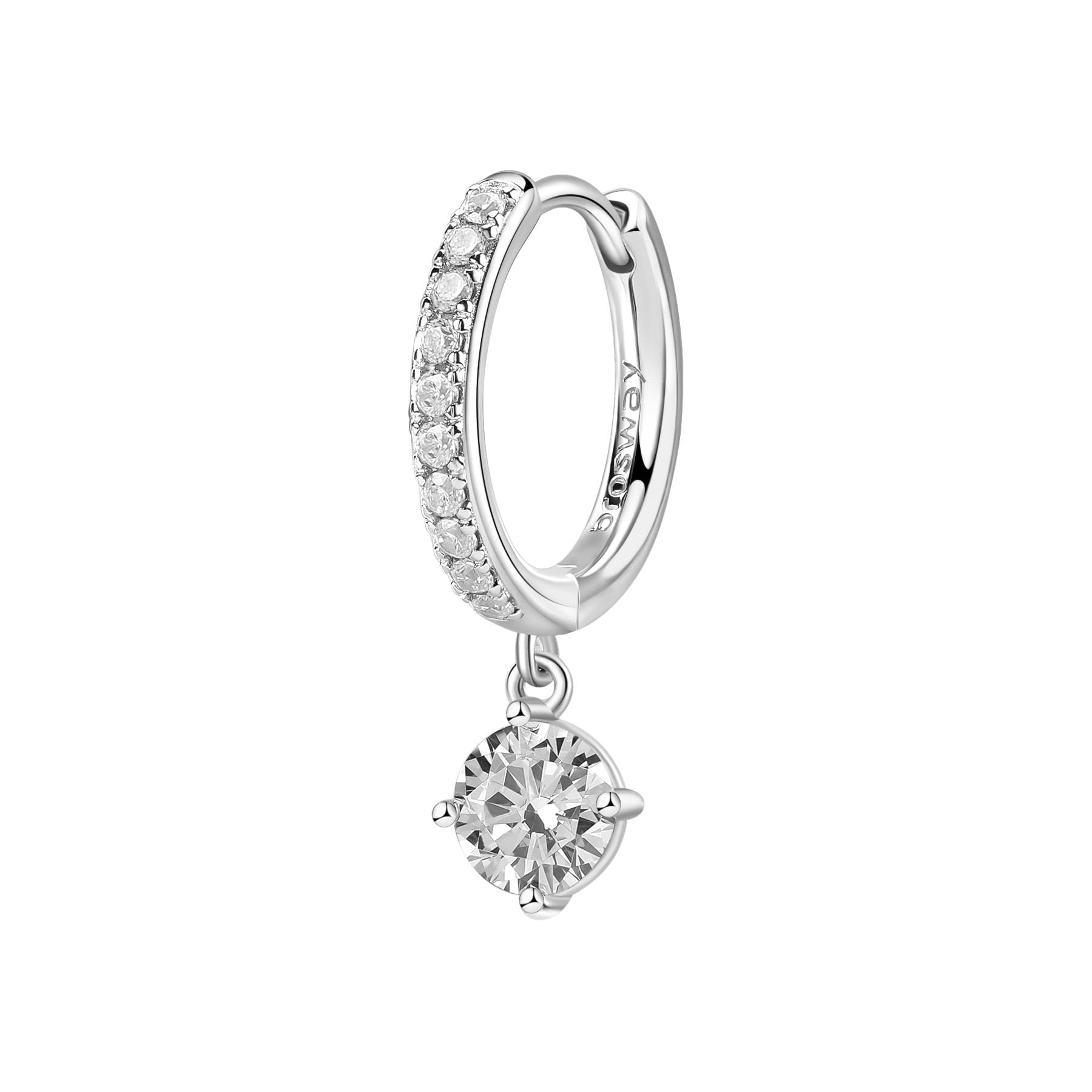 Brosway Fancy women's hoop earring in 925 FIW90 silver with white zircons