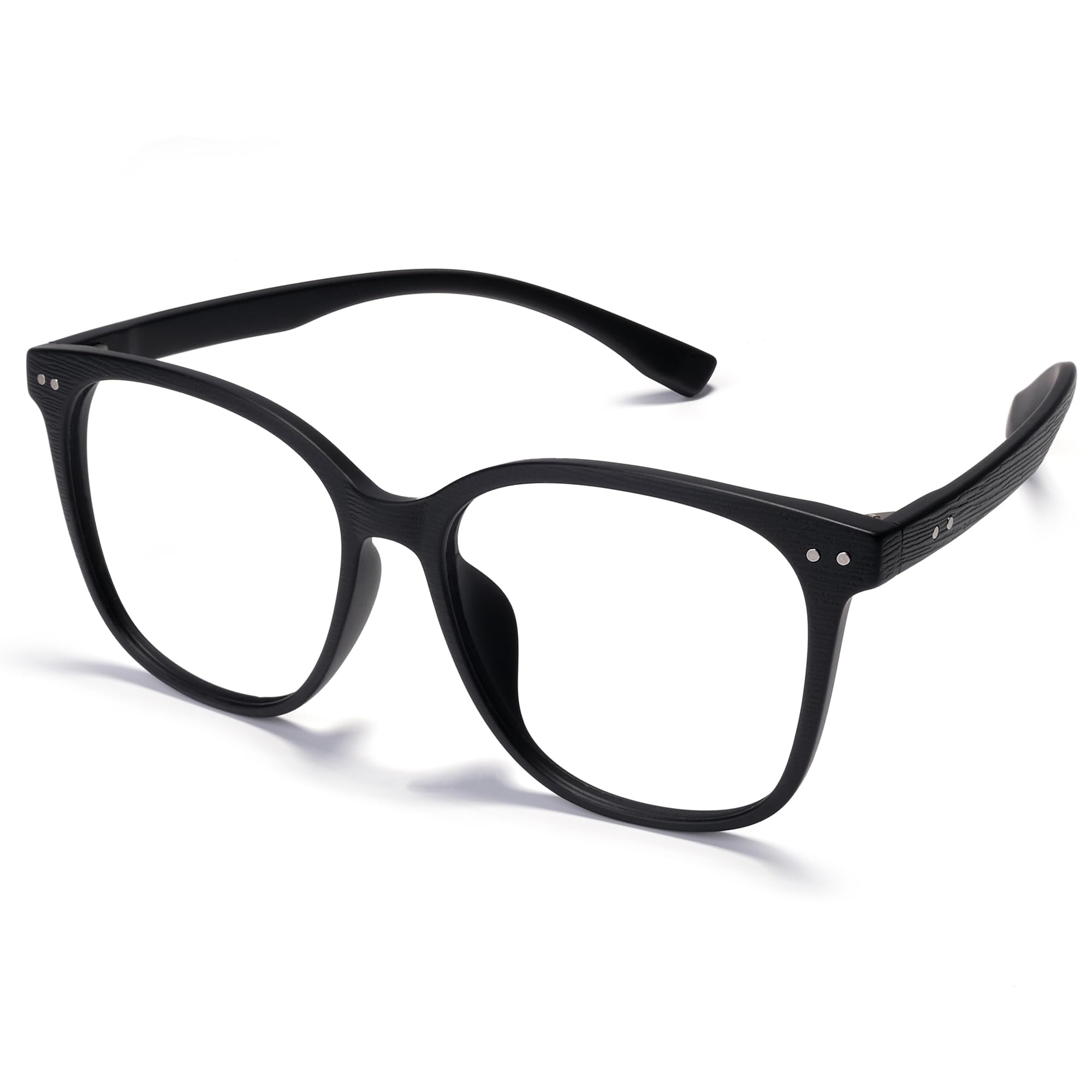 ZanyLen Oversized Blue Light Glasses Women/Men Computer/Gaming/Phone Blue Blocker Anti Glare Square Black/Clear TR90 Glasses…