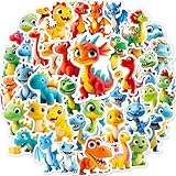 Aufkleber Dinosaurier 56 Stück Cool Dino Sticker Set, Wasserdichte Vinyl Aufkleber, Sticker für Laptop Skateboard Scrapbook Journal Macbook Tagebuch Brotdose Trinkflasche Fahrrad Koffer Heft usw