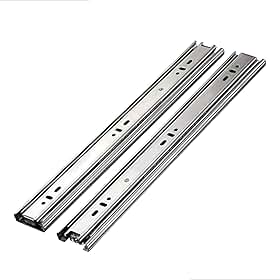2 Corrediça Telescópica Light 40cm Zincada H35 Trilha Para Gaveta Armário Gavetas 30kg 1 Par 400mm