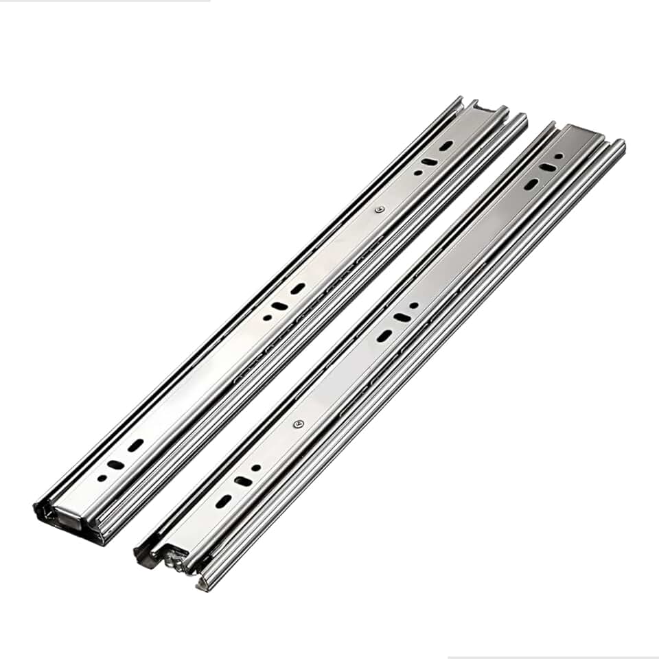 2 Corrediça Telescópica Light 40cm Zincada H35 Trilha Para Gaveta Armário Gavetas 30kg 1 Par 400mm