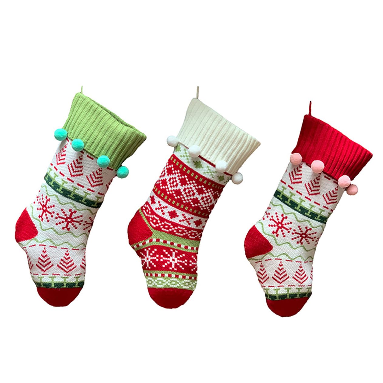 3stücke Weihnachtssocken Als Süßigkeiten-hängetasche Für Geschenke Und Weihnachtsbaum-weihnachtsdeko Weihnachtsgeschenkssocken Für Kamin-tür-Wand-weihnachtsschmuck