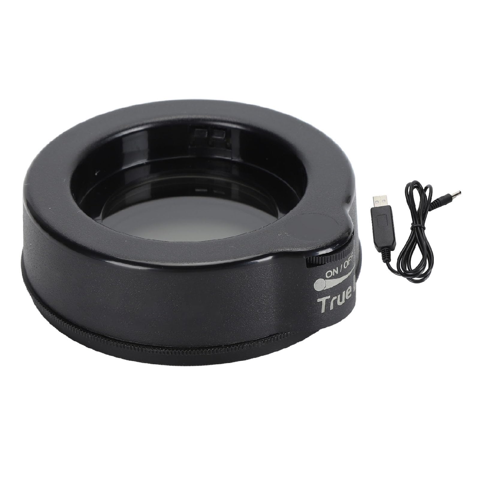 Anillo de Luz, Lente a Prueba de Aceite Lámpara de Microscopio Caja de Espejo Polarizador Ultra Delgado DC 12V para Inspección