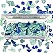Mosaic Tiles for Crafts Blue Assorted Color Glass Glitter Mosaic Supplies Pieces Bulk Assorted Shape Triangle Diamond by Mosaic Joy (Blue, 11oz)