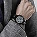 PASOY Unisex Simple Outdoor Sports Watch Big Dial Digital Light Swim Waterproof Rubber Band Alarm Black LED Watches for Mens and Women 50MM