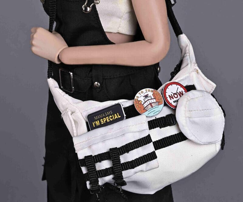 1/6 Scale Female Sodier Fashion Overalls Vest Model for 12''（Only Clothes are Sold, excluding Body and Other Items） (red Overall+Black Vest)