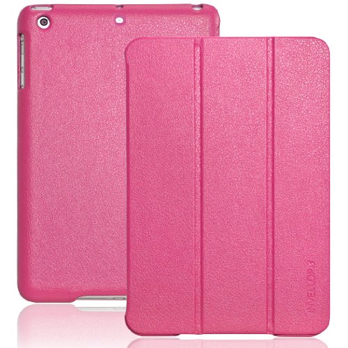INVELLOP iPad Mini case, Hot Pink Leatherette Case Cover for Apple iPad Mini/iPad Mini 2/iPad Mini 3 (Hot Pink)
