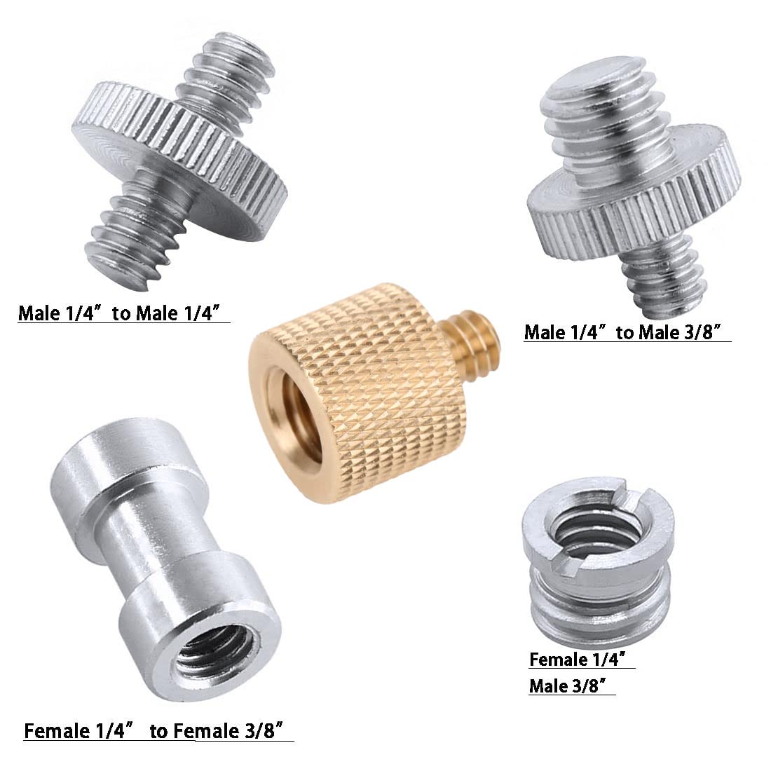 Kaavie IS-S 1/4" To 1/4" Screw Converter Adapters For Camera Tripod & Monopod - Pack Of 3 2 thumbnail image