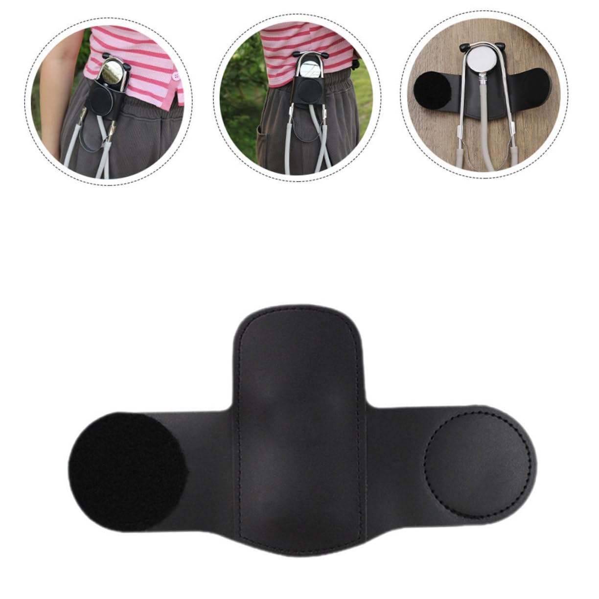 MAGICLULU 2 Series Soporte De Estetoscopio De Cuero De Protector Y Clip Para Estetoscopios Accesorio Y Portátil Para Profesionales Salud 2 Piezas*2