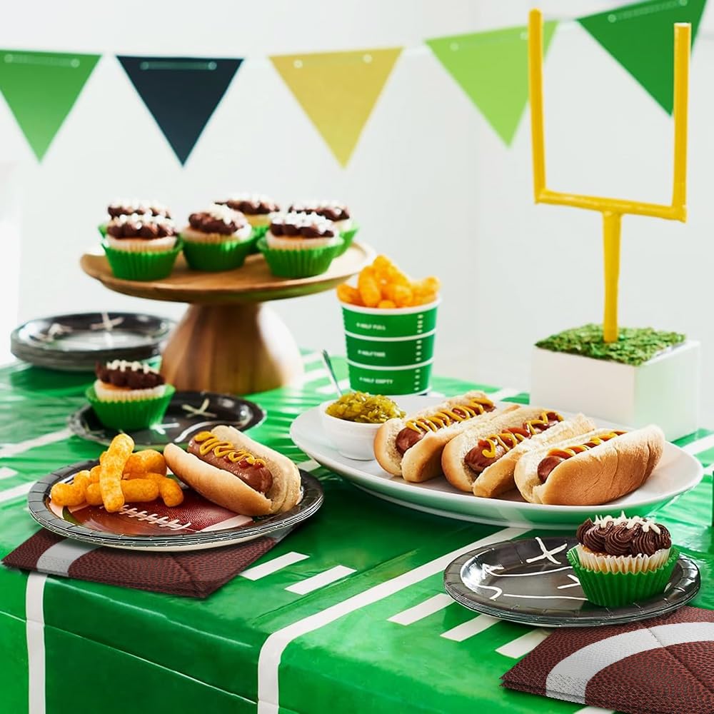 Football Party Napkins, 16ct, Brown/White - Image 3