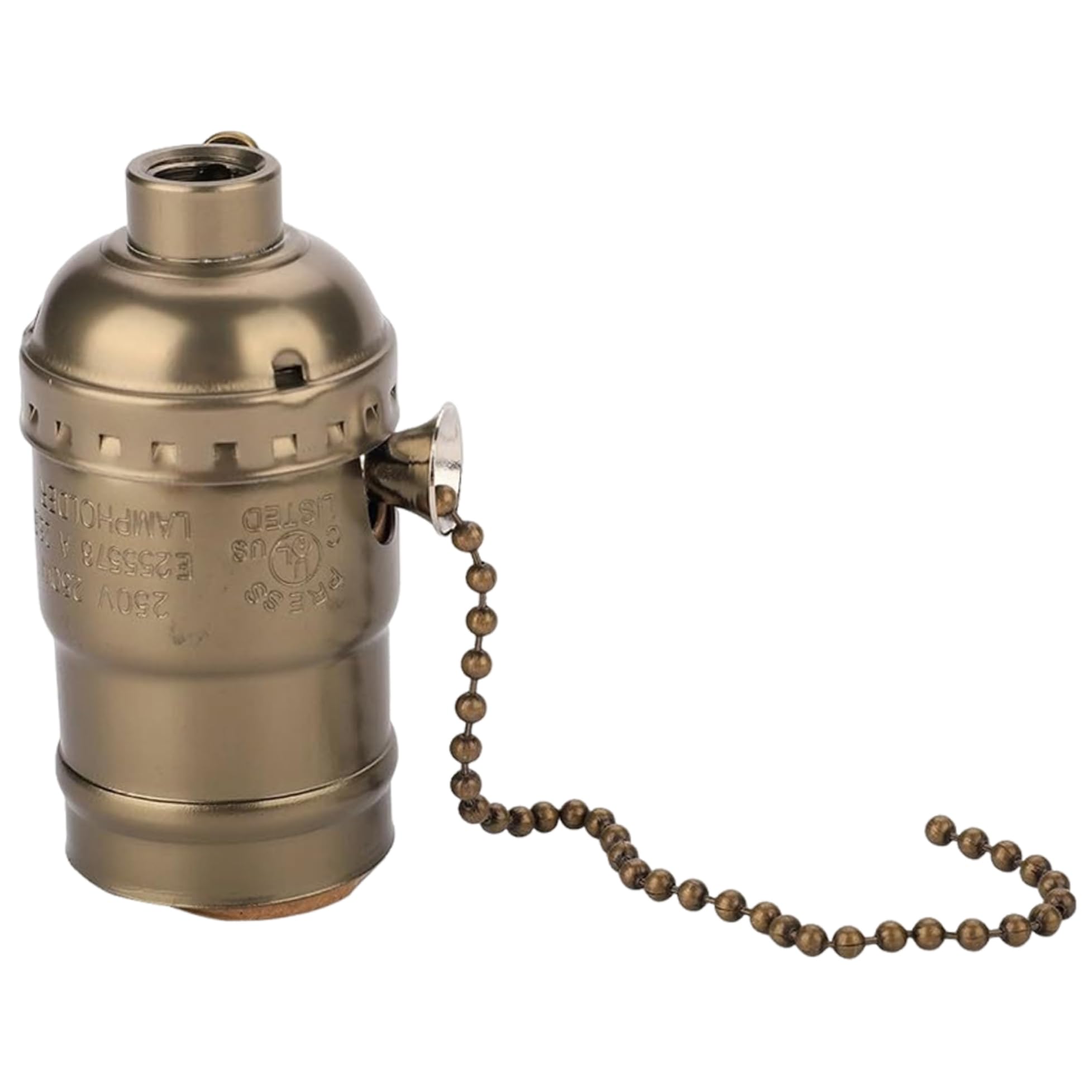 Ngbbby Pull Chain Light Socket Screw Thread Lamp Socket with Pull Chain Bronze for E26 E27