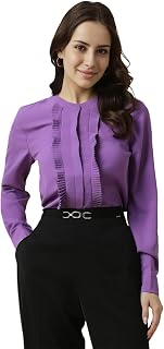 Allen Solly Women's Cotton Solid Regular Fit Shirt