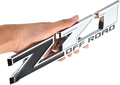 Miniatura 4 de Aimoll - 2 emblemas cromados grandes Z71 de 10 pulgadas de repuesto para GMC Chevy Silverado (negro cromado)