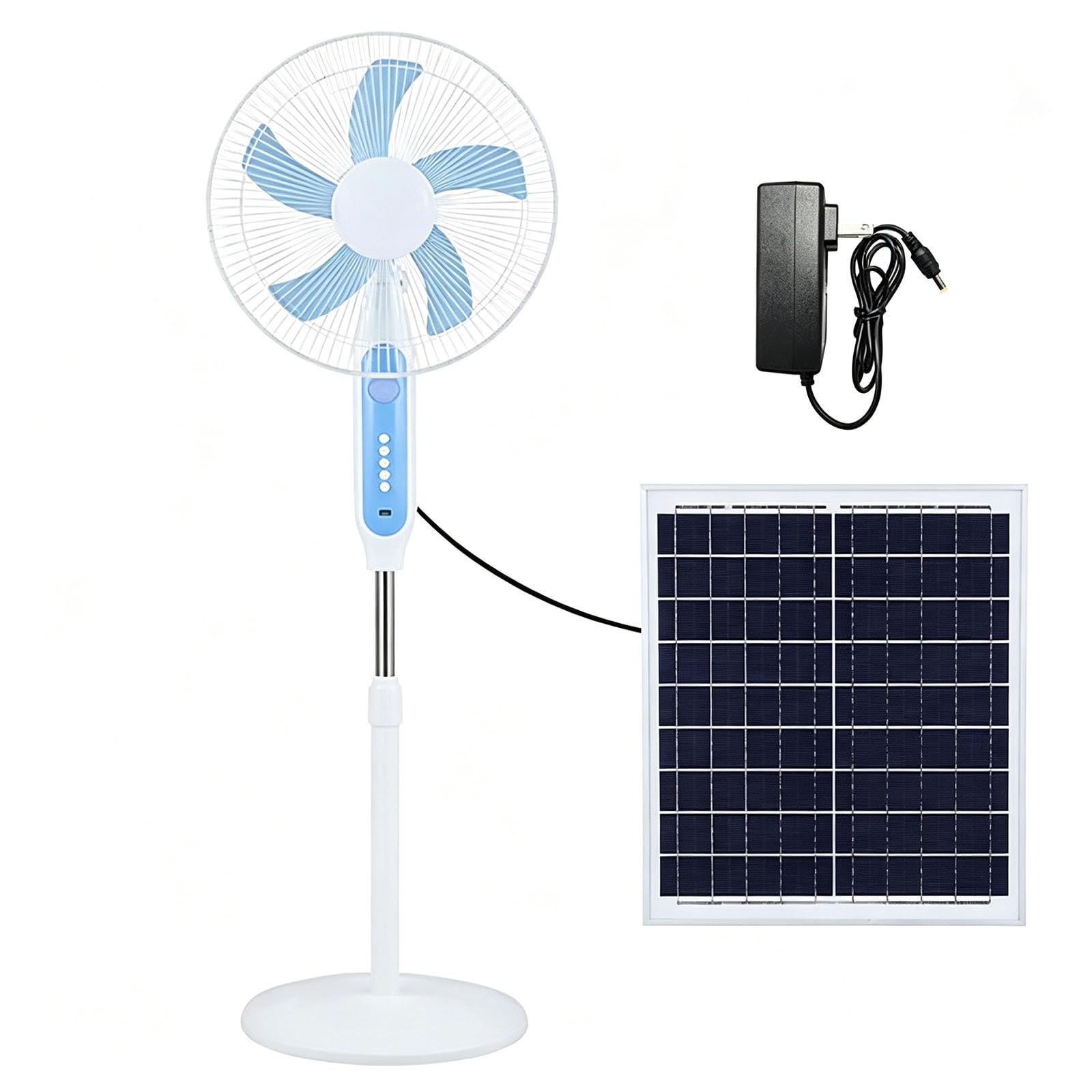 Ventilador De Alta Potencia Con Carga Solar; Potente Ventilador | Su batería de alta capacidad ofrece una autonomía prolongada de 7 a 12 horas; es ideal para tiendas de campaña