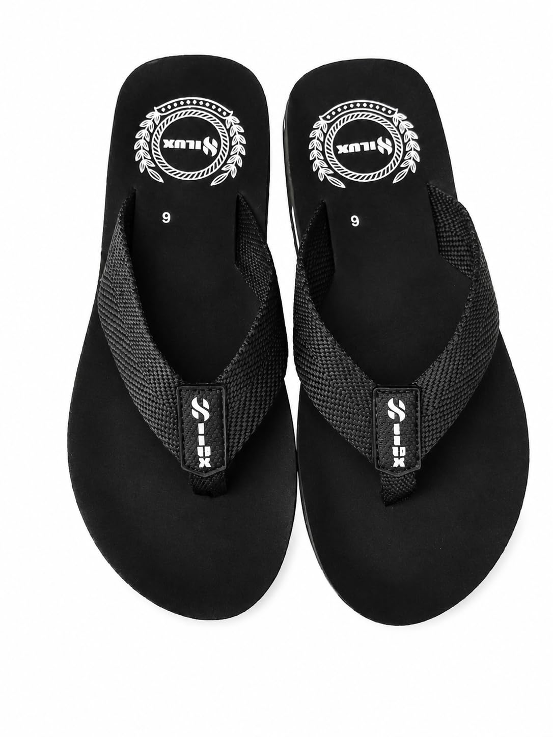 ILUX Men's Black Flip Flop Sandal Slippers with Woven Strap and Cushioned Sole-image-35