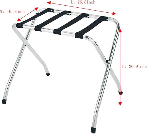 Portaequipajes de acero inoxidable cromado plegable de 2 paquetes sin respaldo