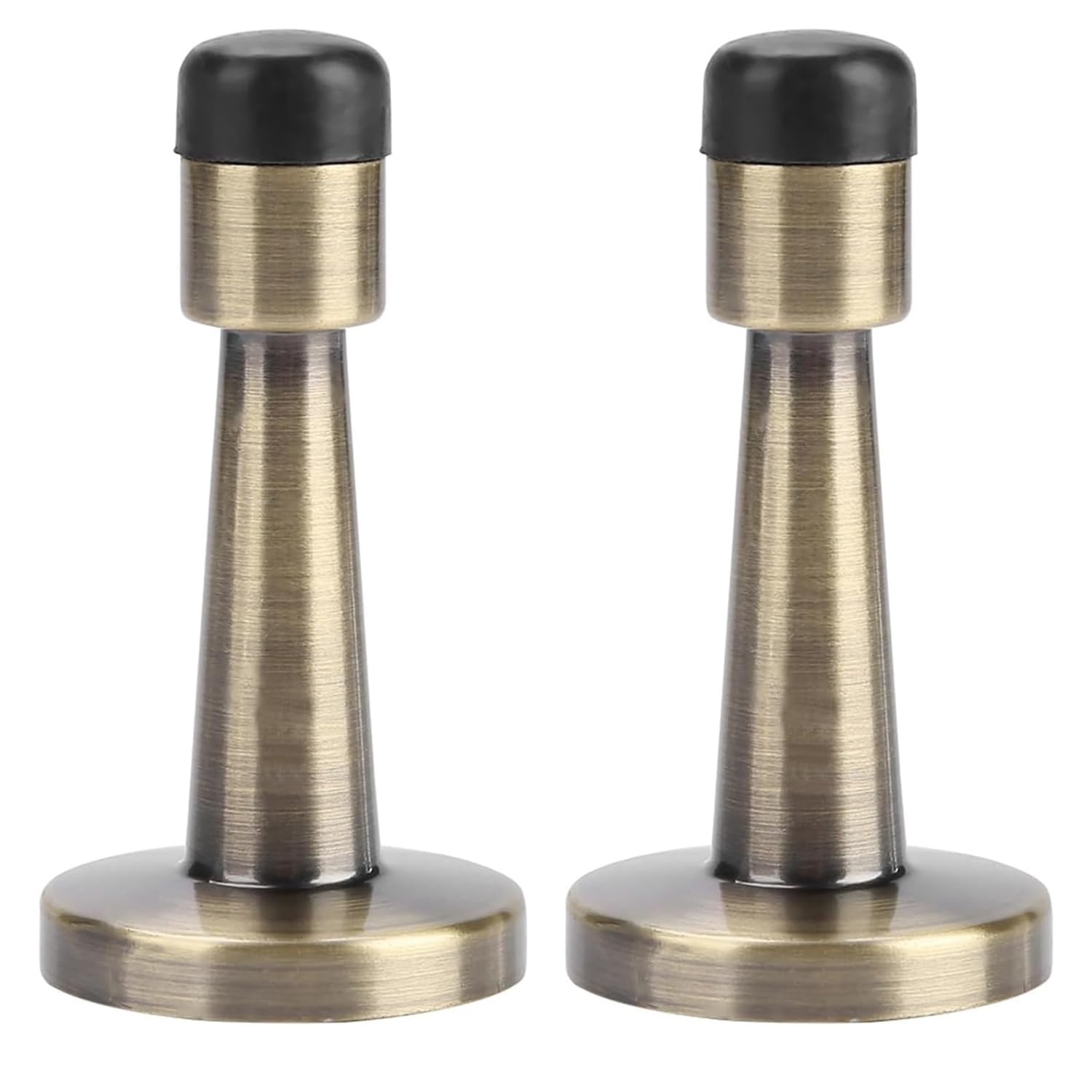 Muiltvoe 2 Pcs Brass Door Stopper, Wall Mounted Door Stops Indoors, Adhesive Mounted Door Stop, Door Stoppers for Skirtings with Rubber Anti-Collision Skirting Board Door, for Indoor Hotel Office