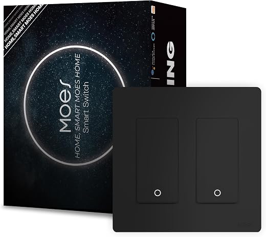 MOES 2nd Generation WiFi Smart Light Switch, 3 Way Smart Wall Switch 2.4GHz WiFi, Neutral Wire Required, Smart Life APP Re...
