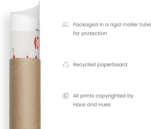 Miniatura 3 de HAUS AND HUES Arte de pared de corazón, bonito póster con estampado de corazón, decoración temática retro (24 x 36 pulgadas sin marco)