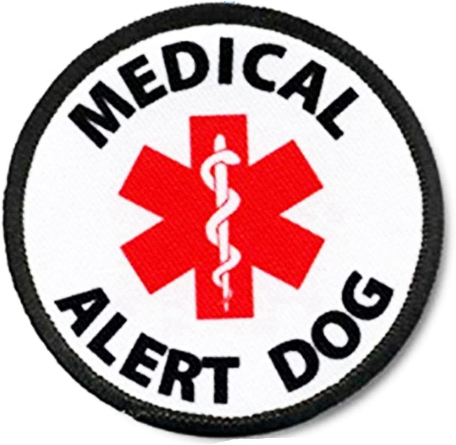 8CM / 3.12inch Medical Alert Dog Service Dog Patch, Emergency Medical Services Dog Vest Patches, Tactical Hook Loop Embroidery Patch Dog Vest Harnesses (Medical Alert)
