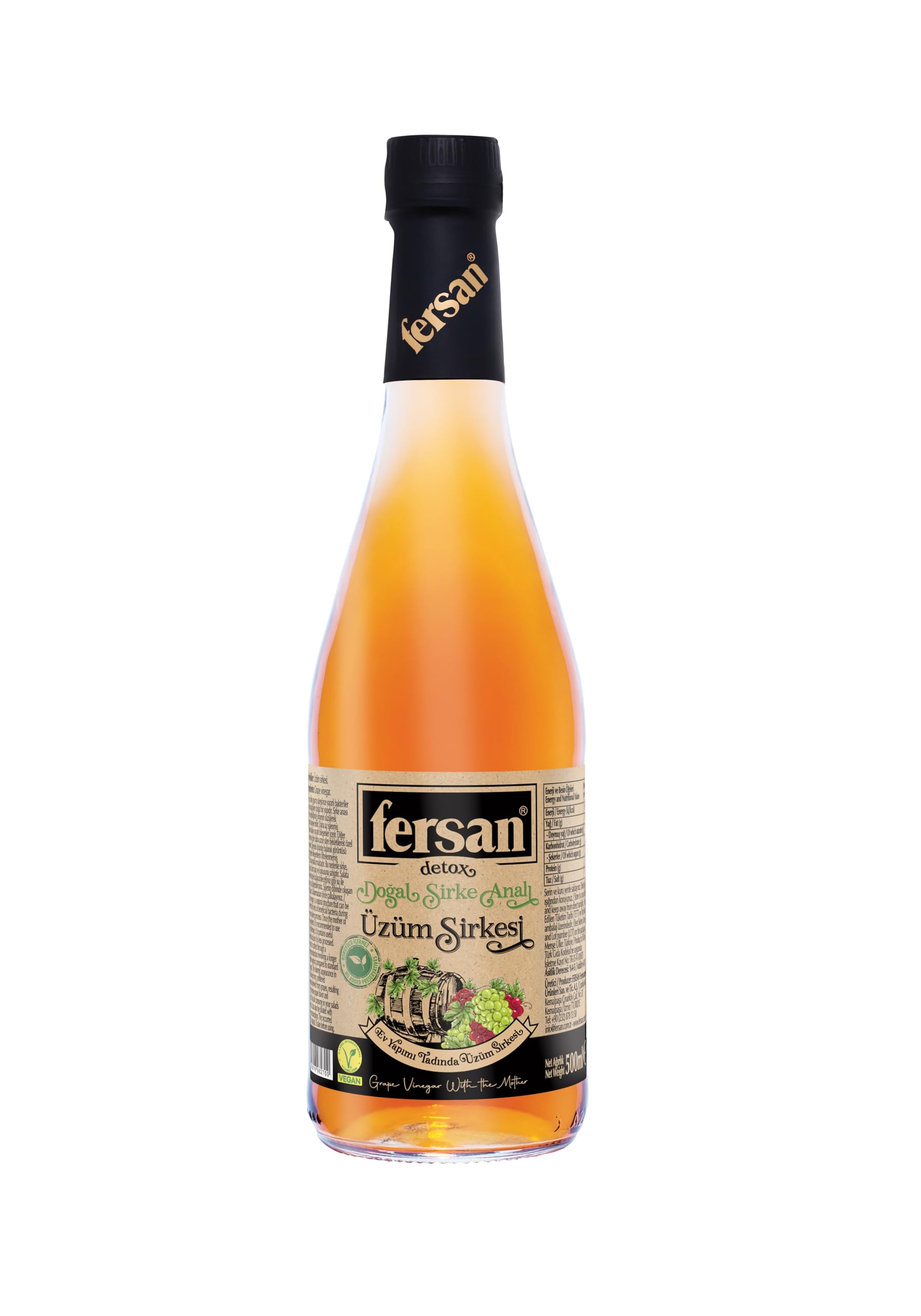 Fersan Detox Doğal Sirke Analı Üzüm Sirkesi 500 ml - Cam