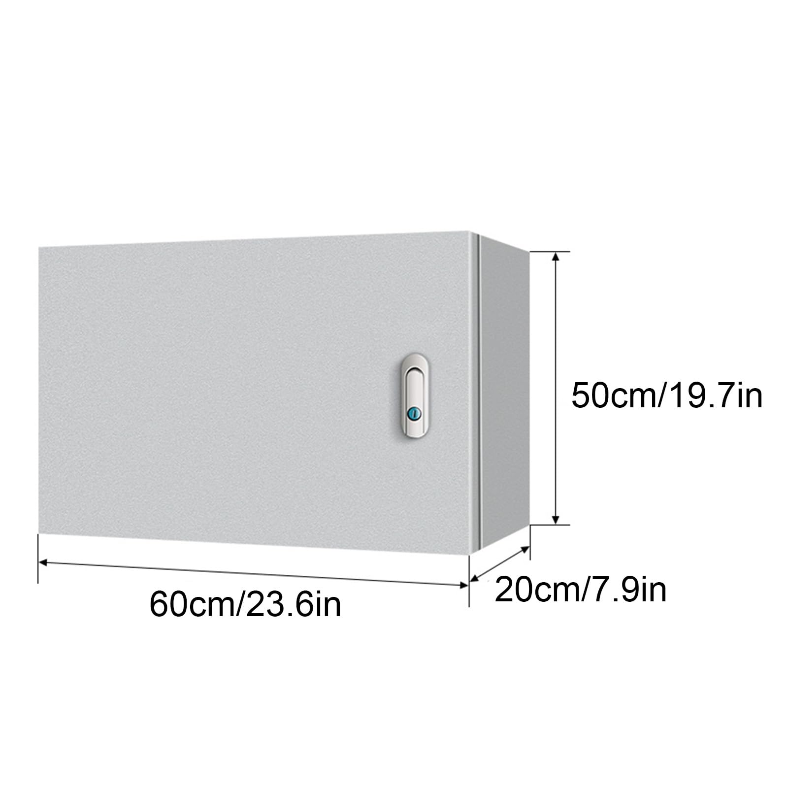Scatola Elettrica Da Parete, Scatola Di Giunzione Chiudibile A Chiave, Acciaio Laminato A Freddo Ispessito, con Uscita Cavi(60x50x20cm/23.6x19.7x7.9in)