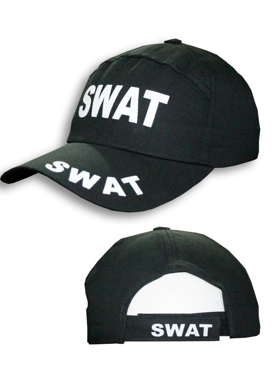 FNA FASHIONS® SWAT, FBI, Police, Security Black Hat Outdoor Sports Baseball Cap (UK, Alpha, One Size, Black, SWAT)