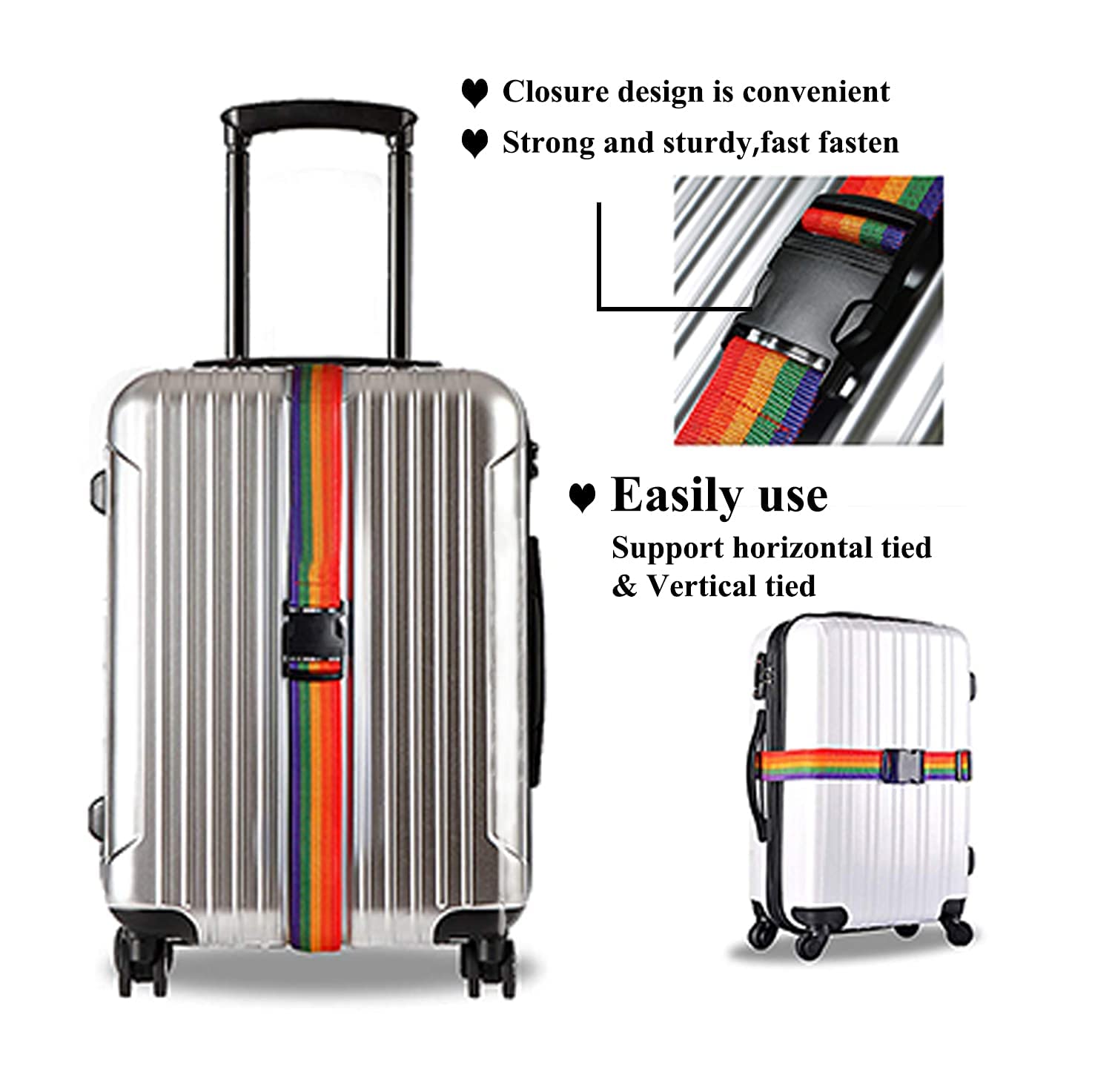 Myviradi Pack Suitcase Belts Adjustable Luggage Straps Travel