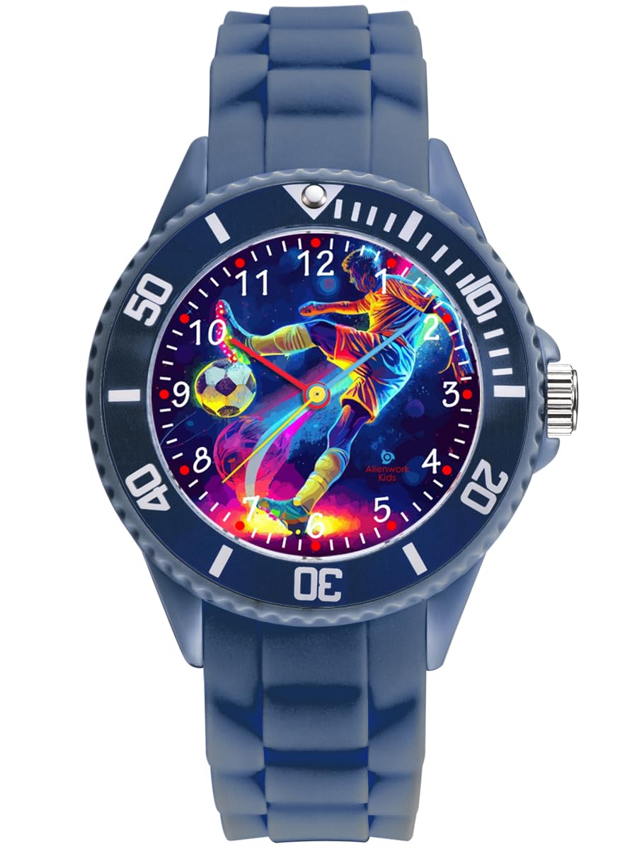Alienwork Kids Orologio Bambini Ragazzi Ragazze Tempo di Apprendimento Impermeabile 5 ATM