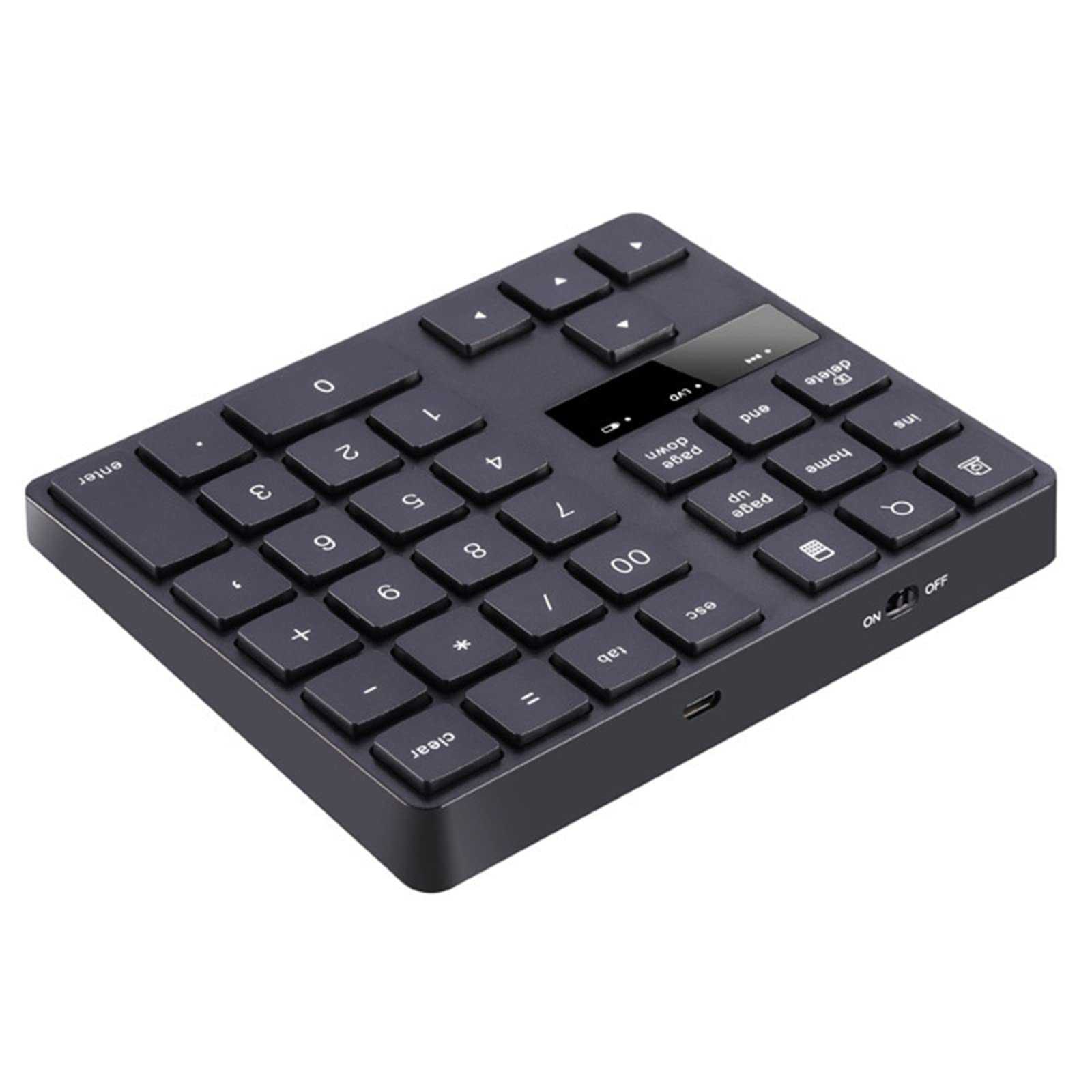 Clavier Numérique Bluetooth à 35 Touches, Pavé Numérique Sans Fil Bluetooth5.0 Ultra-mince/clavier Numérique Rechargeable En Alliage D'aluminium Pour Le Mode Mac OS/ordinateur Portable((Gris Fer