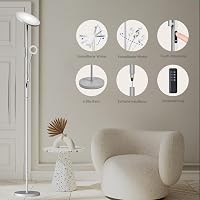 Amdelne Modern Állólámpa 2in1 - Szabályozható LED 30W + 5W Olvasólámpa, Távirányítós, 4 Színhőmérséklet, Szürke Fém Talp 4