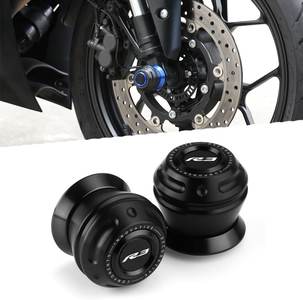 Motorcycle Front Fork Sliders Fit For YZFR3 YZF-R3 2020-2023 2024 2025 + Wheel Axle Frame Sliders 2025 R3 Accessoris 2024 YZF R3 Accessoris 2024 BK