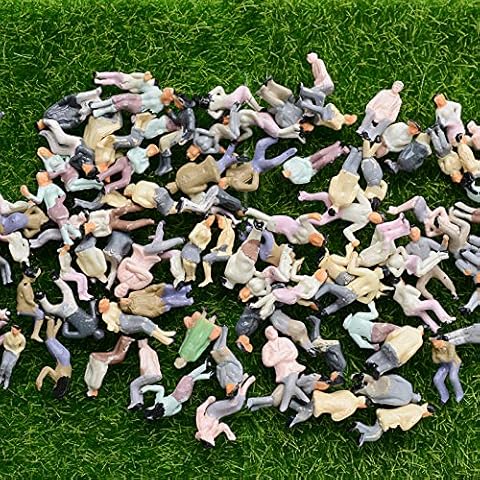 100 STK Sitzende Modelleisenbahn Figuren H0 1:87 Figuren Modellbau Miniaturen Cover