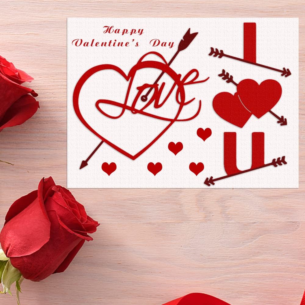 Estivaux Valentines Heart Frame Die Cuts for Card Making, Loving Arrows Cutting Dies Sets Stencils Embossing Template for Scrapbooking DIY Cards Photo Album Craft Decorations image 5