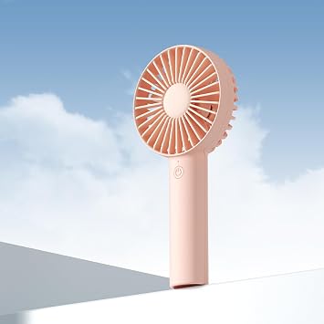 JISULIFE Handheld Portable Mini Fan, 4500mAh Powerful Battery Operate, Personal Small with 3 Speeds, USB Rechargeable for Outdoor, Indoor, Commute, Office, Travel, Gifts for Women Men -Pink | Powerful Battery Operate, USB Rechargeable Small Fan for Outdoor, Indoor, Commute, Office, Travel, Gifts for Women Men -Pink