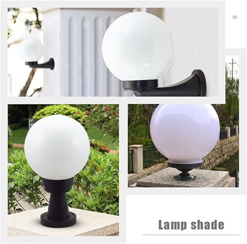 Miniatura 6 de Pantallas de lámpara de globo acrílico blanco, pantalla redonda para lámpara de poste de repuesto para lámpara de 5.9 x 5.9 in, pantallas de lámpara