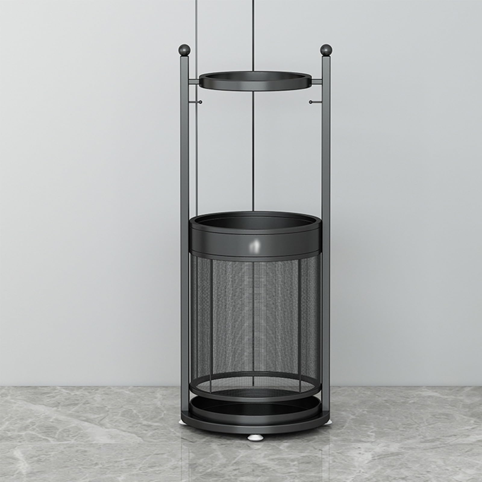 WXPGFEQ Commercial Metal Umbrella Stand – Large-Capacity Freestanding Holder with Removable Drip Tray for Office, Hotel & Entryway