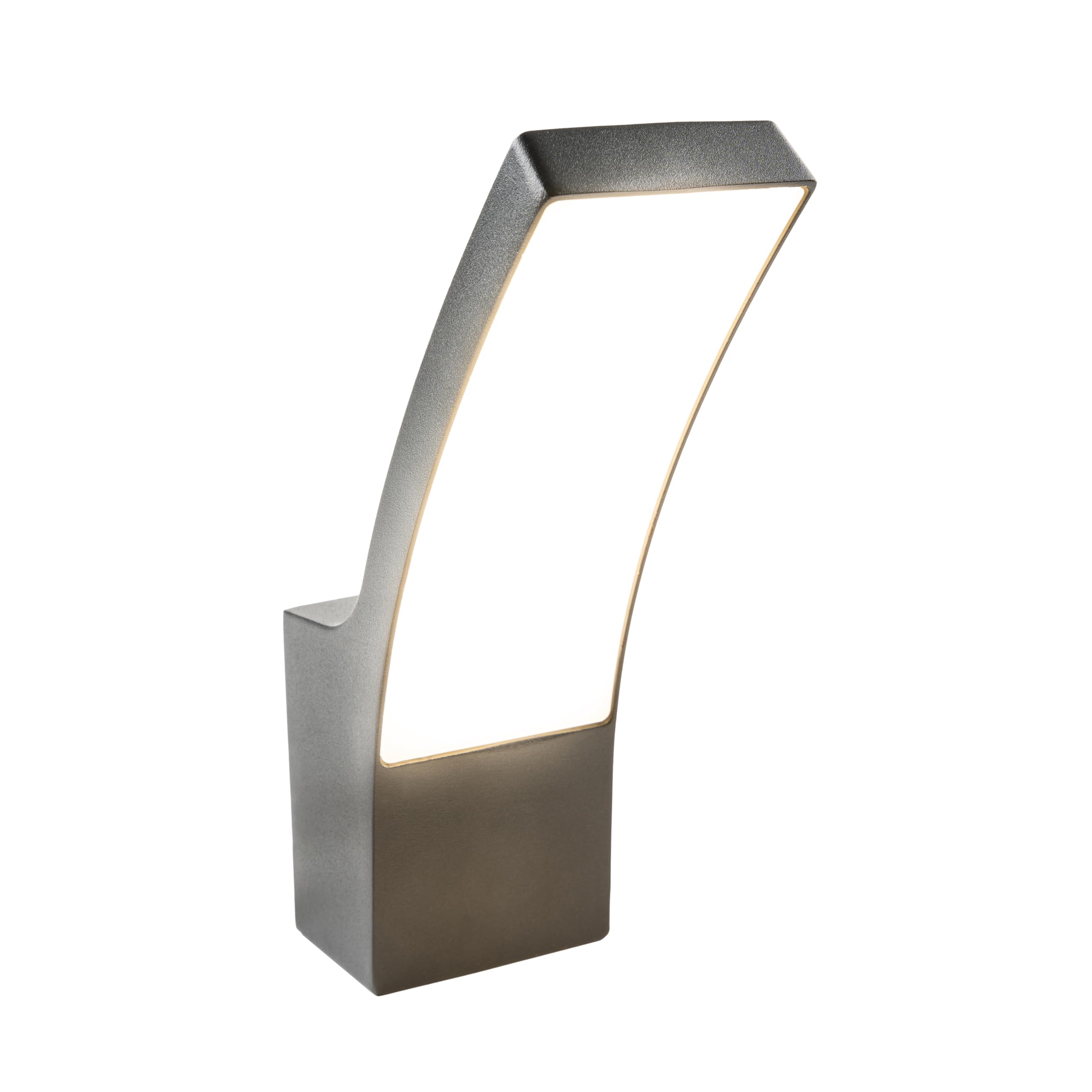 CGC Lighting Applique murale d'extérieur LED 4000k Blanc naturel Diffuseur LED opale intégré Éclairage étanche (Gris)
