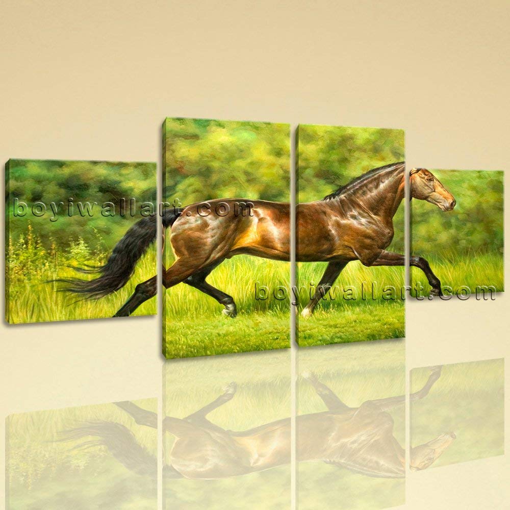 Large Animal Canvas Art Horse Painting Home Decor Dining