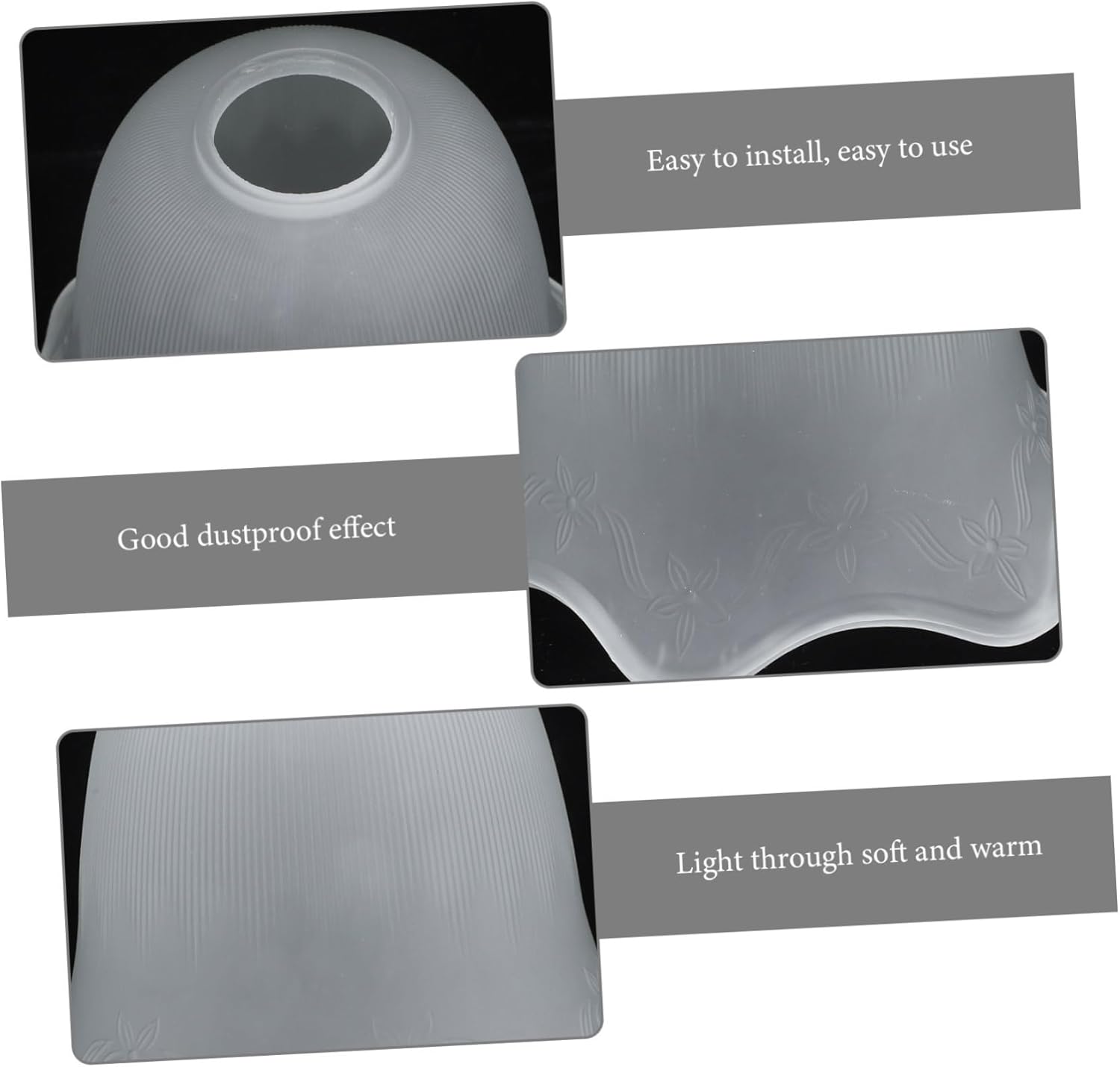 Mipcase E27 Glass Lampshade 2-Piece Decorative Ceiling Light Cover Creative Glass Light Shade for Living Room Easy to Install Compatible E27 Bulbs