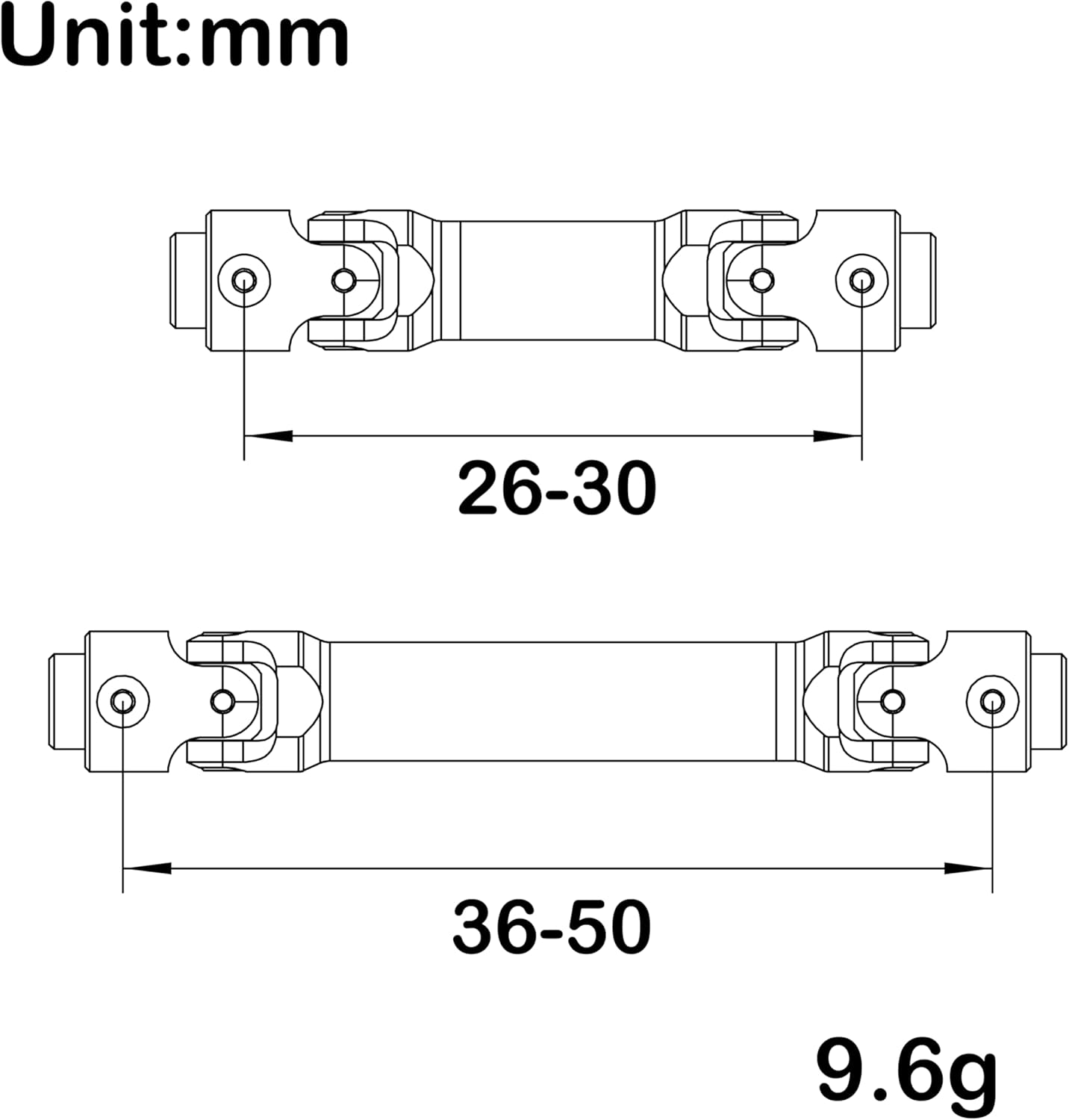 MEUS RACING SCX30 Driveshaft Front Rear Drive Shaft for 1/30 Axial SCX30 RC Crawler Upgrades (Silver)