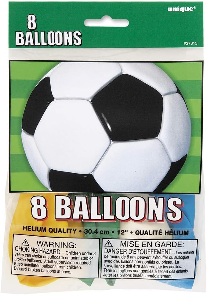"Unique Party 27315 - 12"" Latex Football Balloons, Pack of 8", assorted colors - Image 3