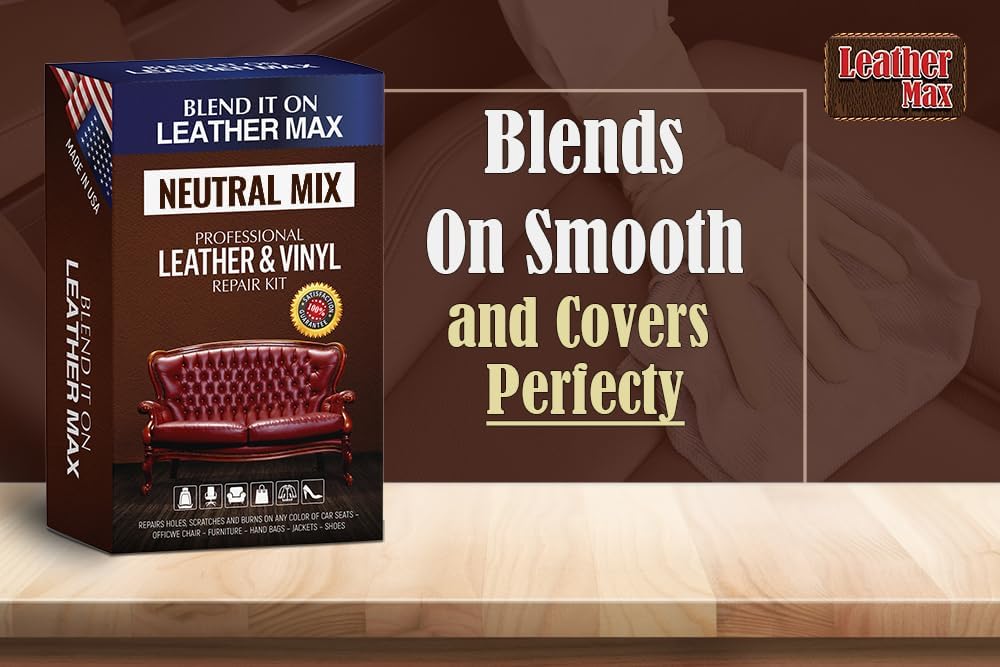 Blend It On XL Leather/Vinyl Repair Kit Now with 6 Ounces for Furniture, Jacket, Sofa, Car Seat, Boots, Easy Instructions to Match Colors, Restore Any Material No Mixing Chart Needed (Neutral Mix) - Image 5