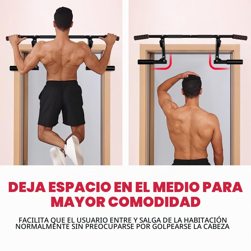 ONETWOFIT Barra de Dominadas para Marco de Puerta,Barra Dominadas Puerta con Diseño de 6 orificios,Barra Dominadas 2026 Entrenamiento de Fuerza, para El Hogar(Hasta 210 Kg)